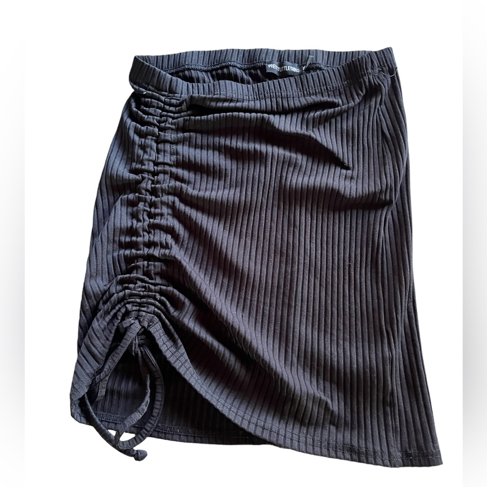PLT Drawstring Black Mini Skirt, Women’s
